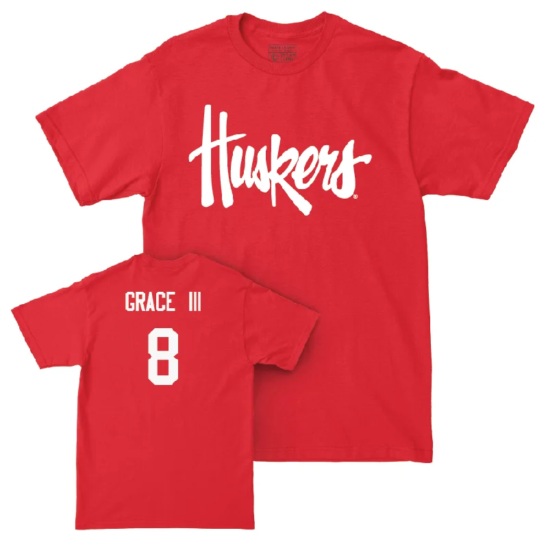 Red Men's Basketball Huskers Tee  - Jeff Grace III