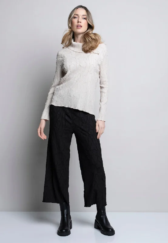 Wide-Leg Embossed Pants