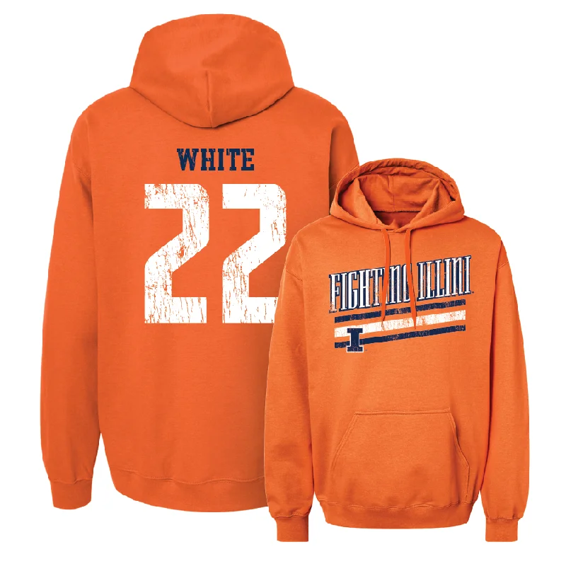 Orange Slant Hoodie  - Tre White