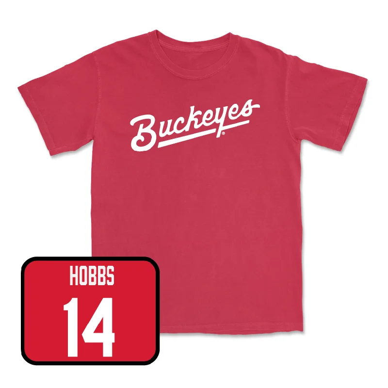 Red Women's Basketball Script Tee  - Ella Hobbs