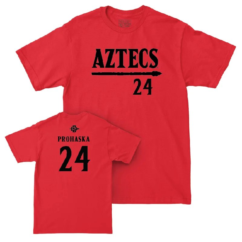 SDSU Women's Basketball Red Staple Tee - Abby Prohaska #24