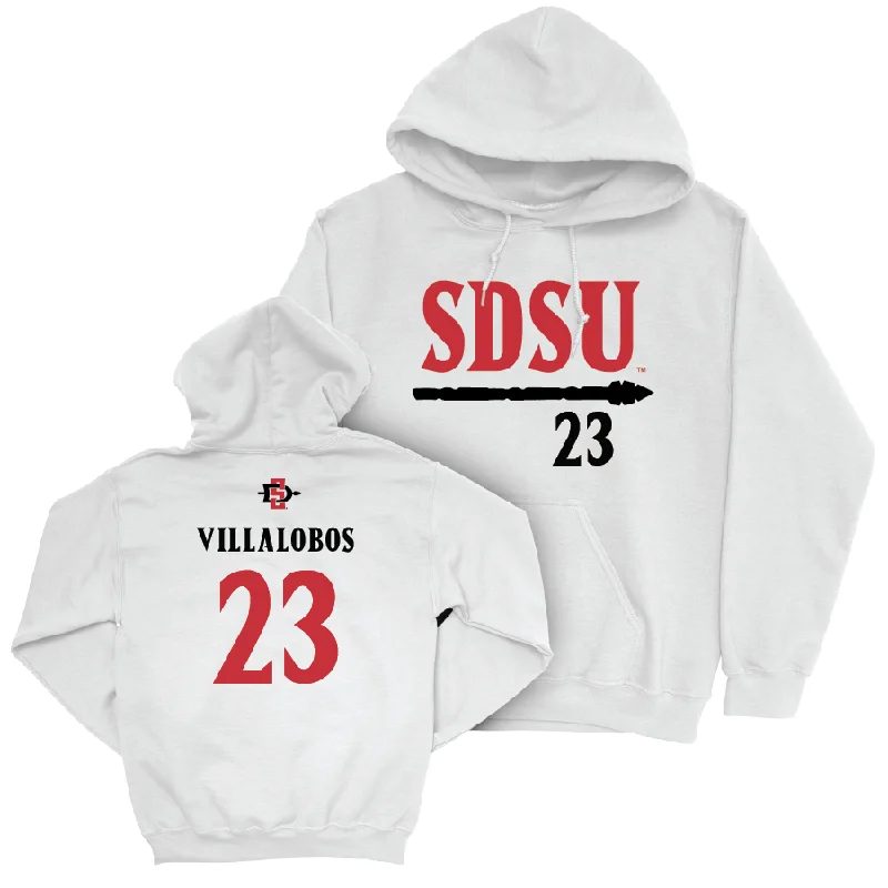 SDSU Women's Basketball White Staple Hoodie - Kim Villalobos #23