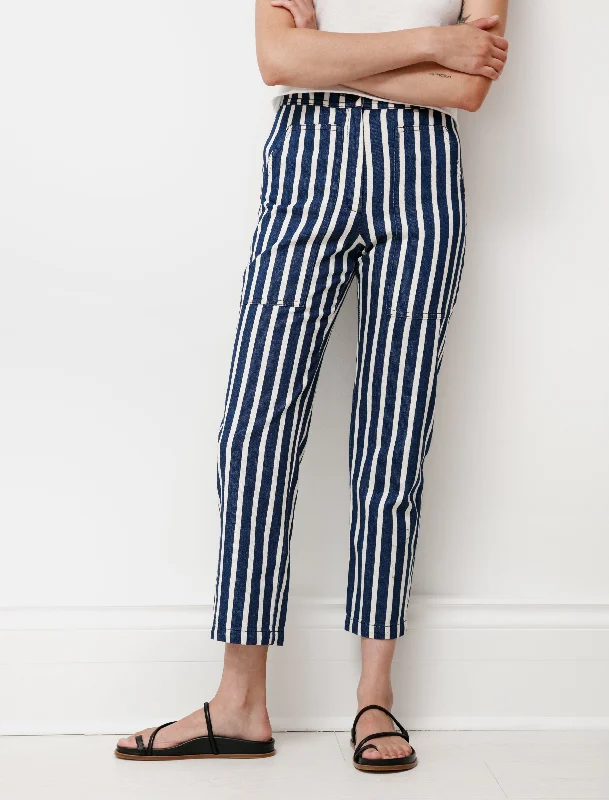 Patch Pocket Striped Jeans