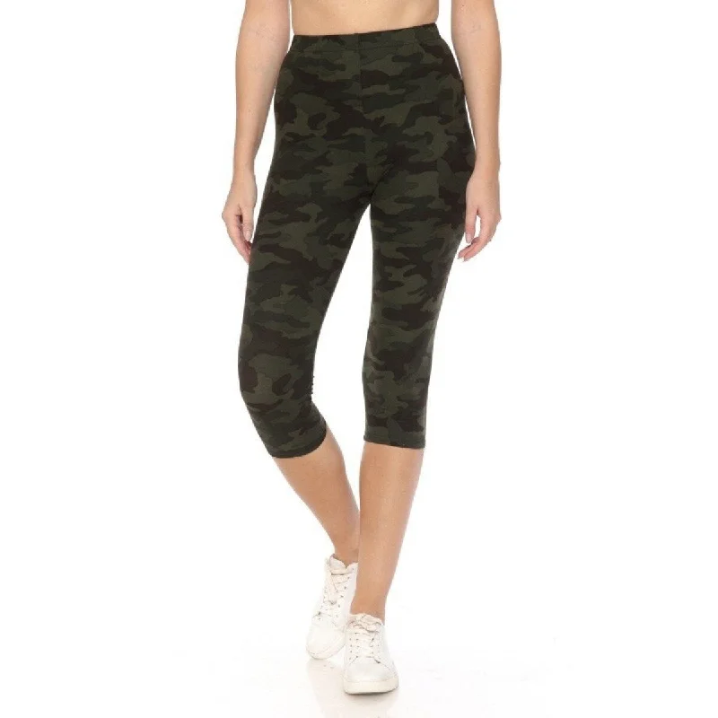 Cropped Capri Leggings In A Fitted Style With A Banded High Waist