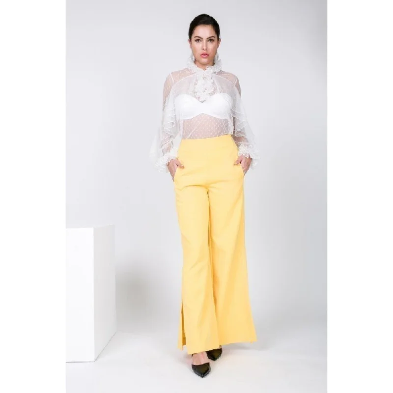 Side Slit Detail Wide Leg Pants