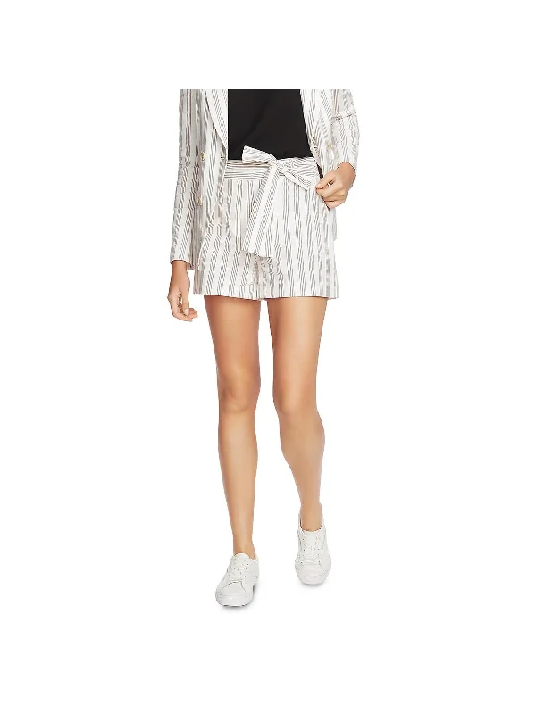 Womens Woven Striped Dress Shorts