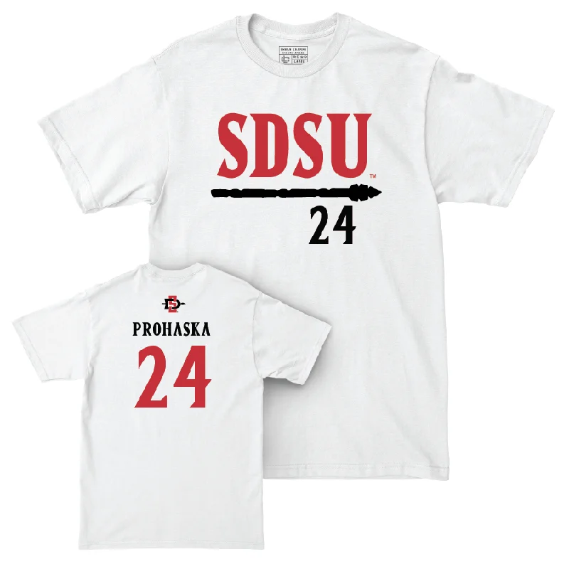 SDSU Women's Basketball White Staple Comfort Colors Tee - Abby Prohaska #24