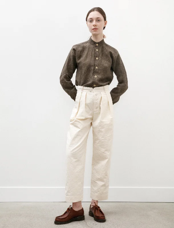 Double Pleated Trousers Ivory