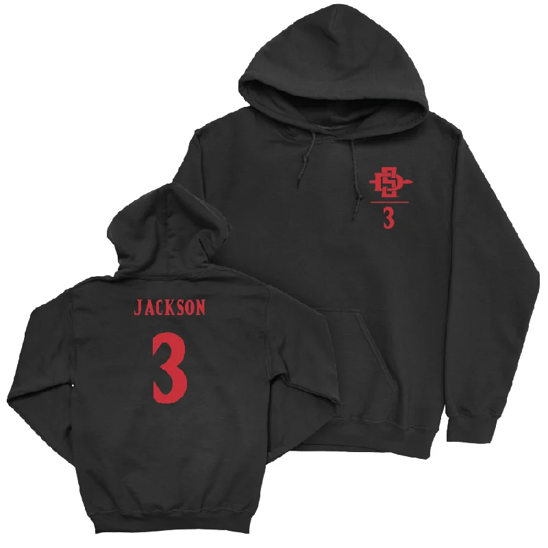 SDSU Women's Basketball Black Logo Hoodie - Alyssa Jackson #3