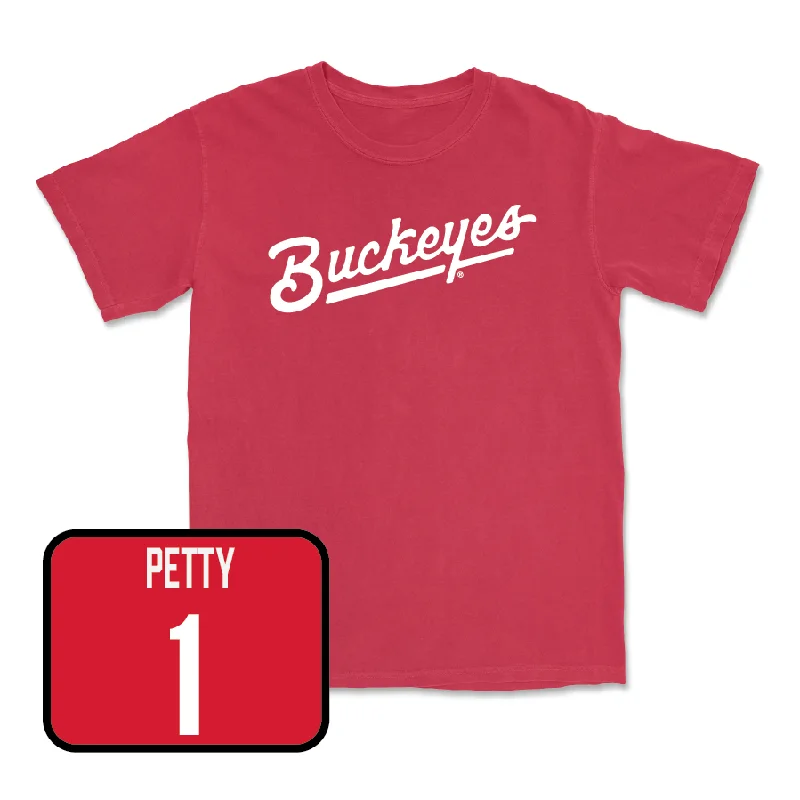 Red Women's Basketball Script Tee  - Ajae Petty