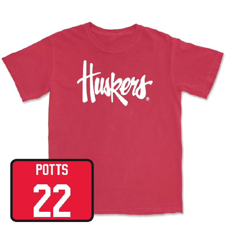 Red Women's Basketball Huskers Tee - Natalie Potts