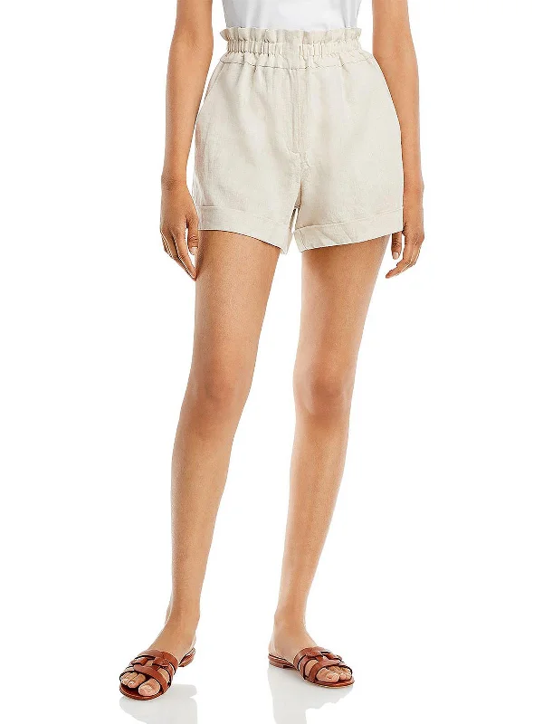 Layne Womens Linen Rolled Hem Casual Shorts