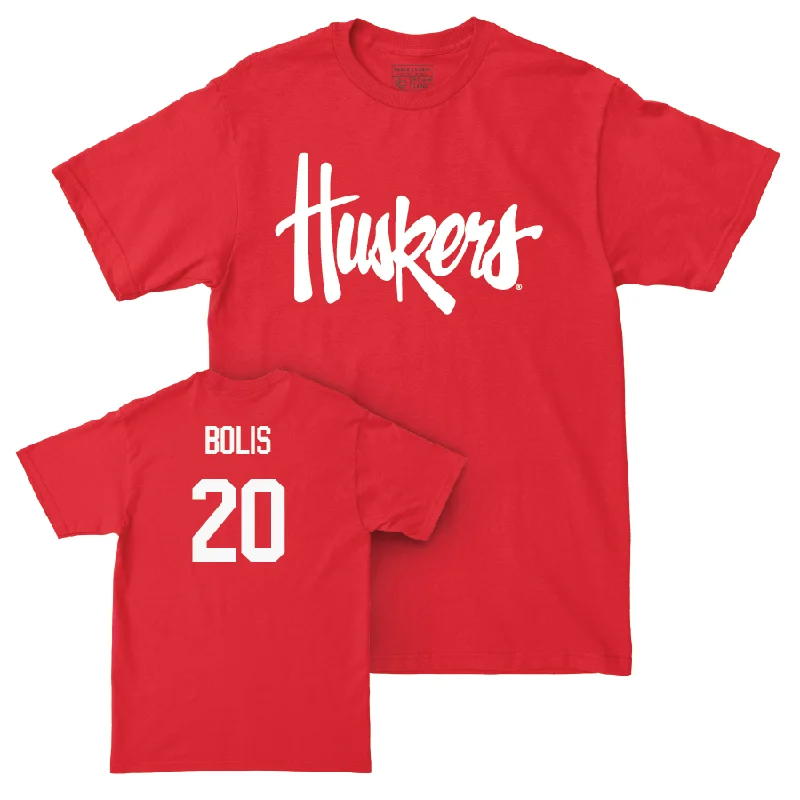 Red Men's Basketball Huskers Tee  - Justin Bolis