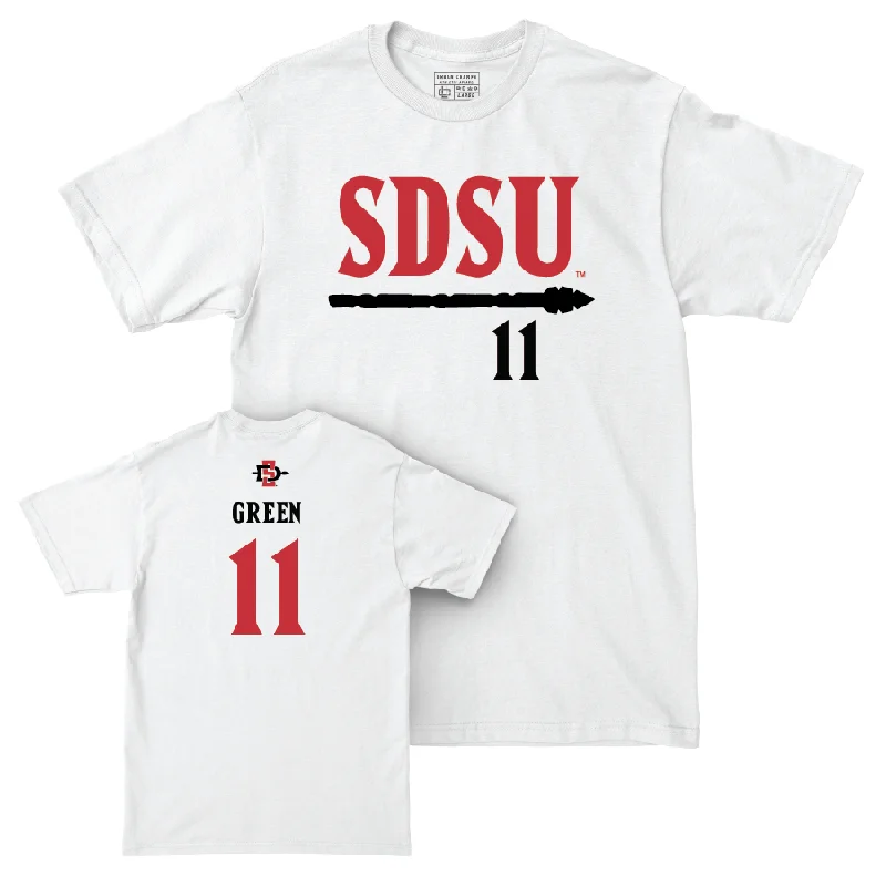 SDSU Women's Basketball White Staple Comfort Colors Tee  - Jazlen Green