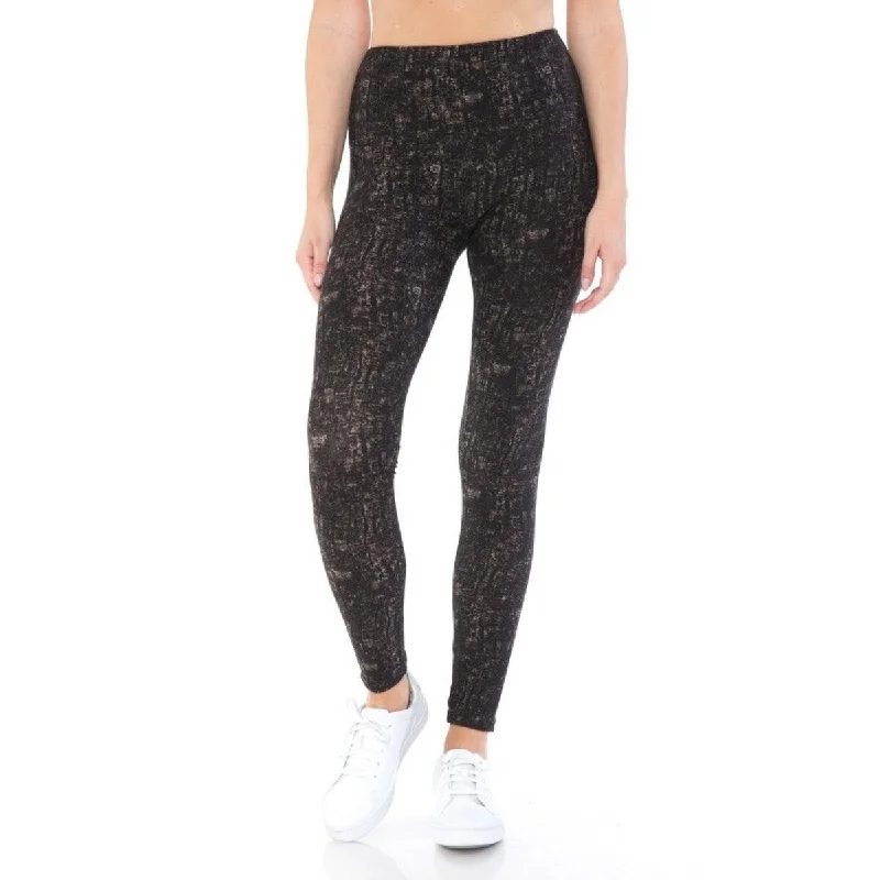 Yoga Style Banded Lined Multi Printed Knit Legging With High Waist