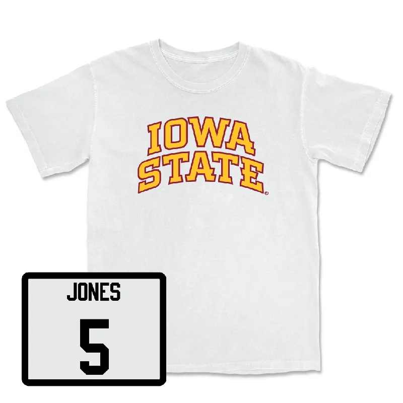 Men's Basketball Iowa State White Comfort Colors Tee - Curtis Jones