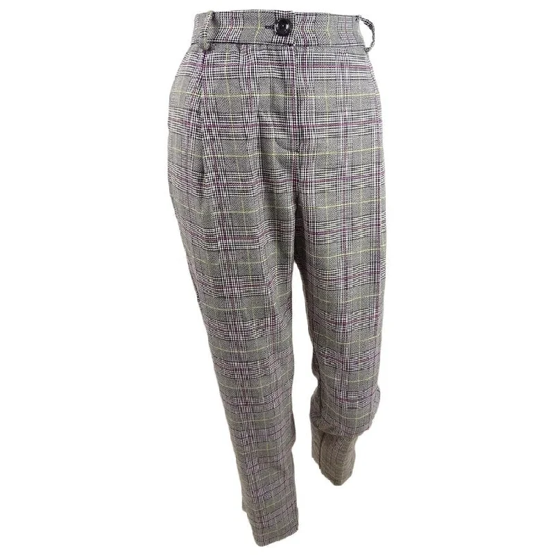 Vince Camuto Women's Glen Plaid Cropped Pants