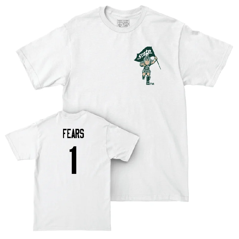 Men's Basketball White Sparty Comfort Colors Tee   - Jeremy Fears