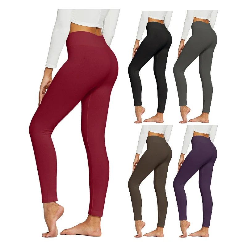 Womens Fleece Lined Leggings HighWaist Plus Size Stretchy Warm Pants