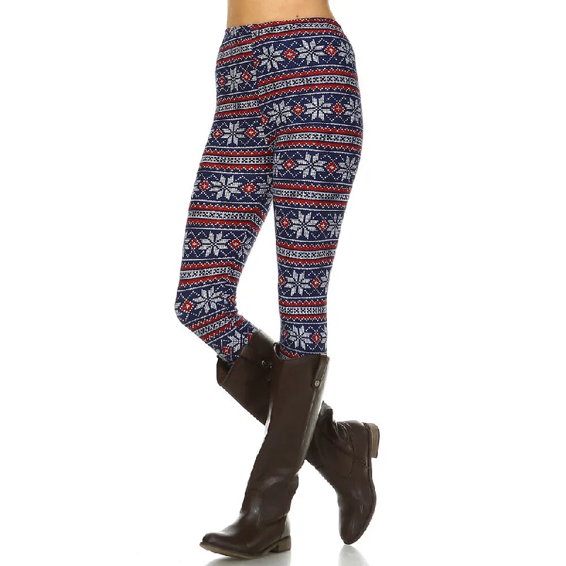 Women's Polyester and Spandex One Size Printed Leggings