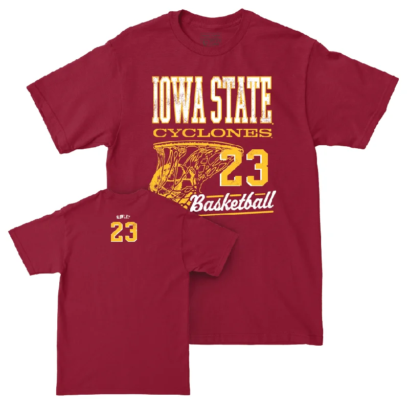 Iowa State Men's Basketball Crimson Hoops Tee - Conrad Hawley