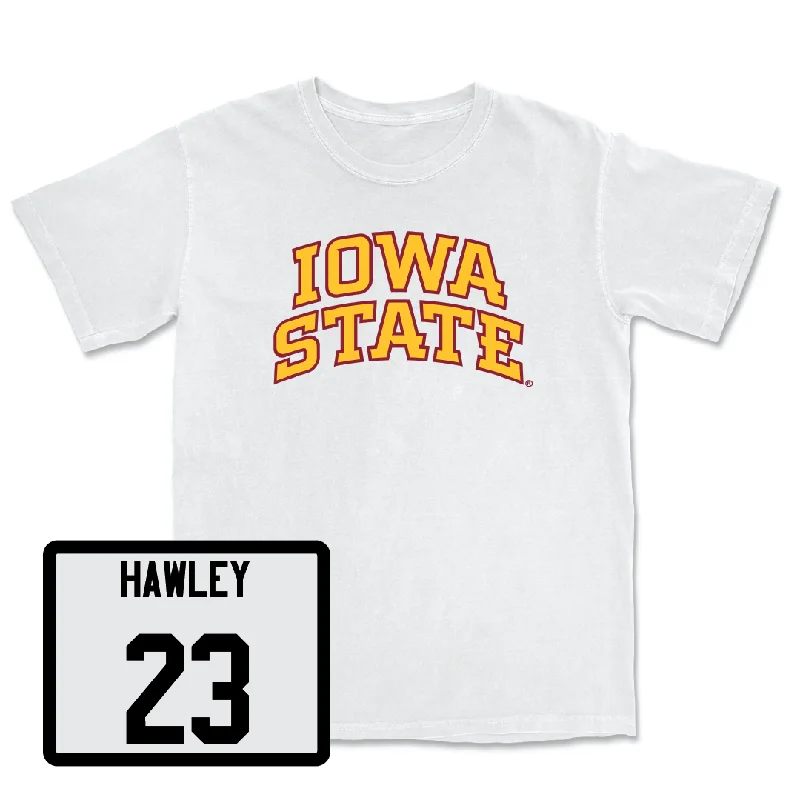 Men's Basketball Iowa State White Comfort Colors Tee - Conrad Hawley