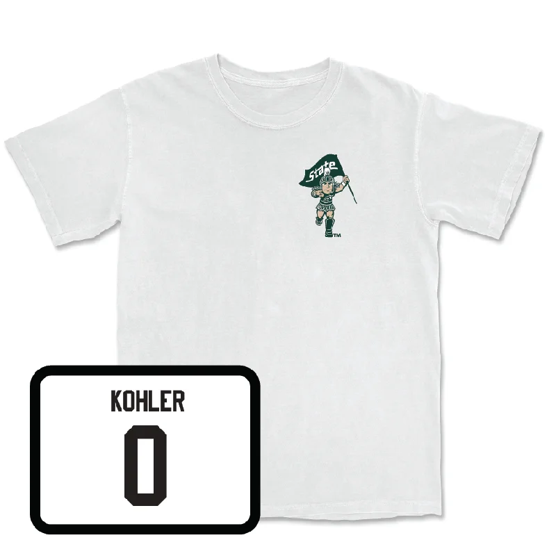 Men's Basketball White Helmet Comfort Colors Tee - Jaxon Kohler