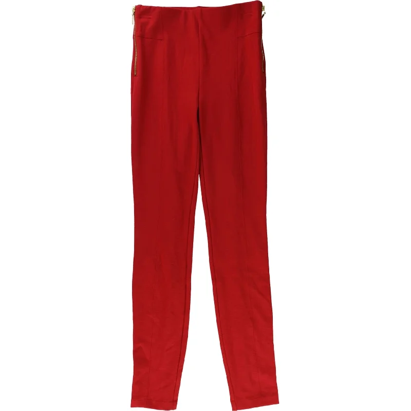 I-N-C Womens Zip Side Casual Leggings, Red, 0