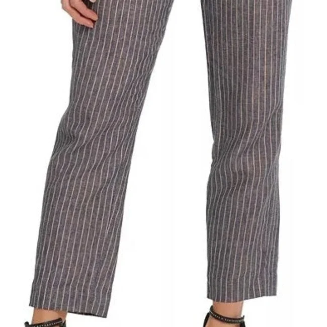 Dkny Women's Striped Pull On Pants Gray/Brown Size 4