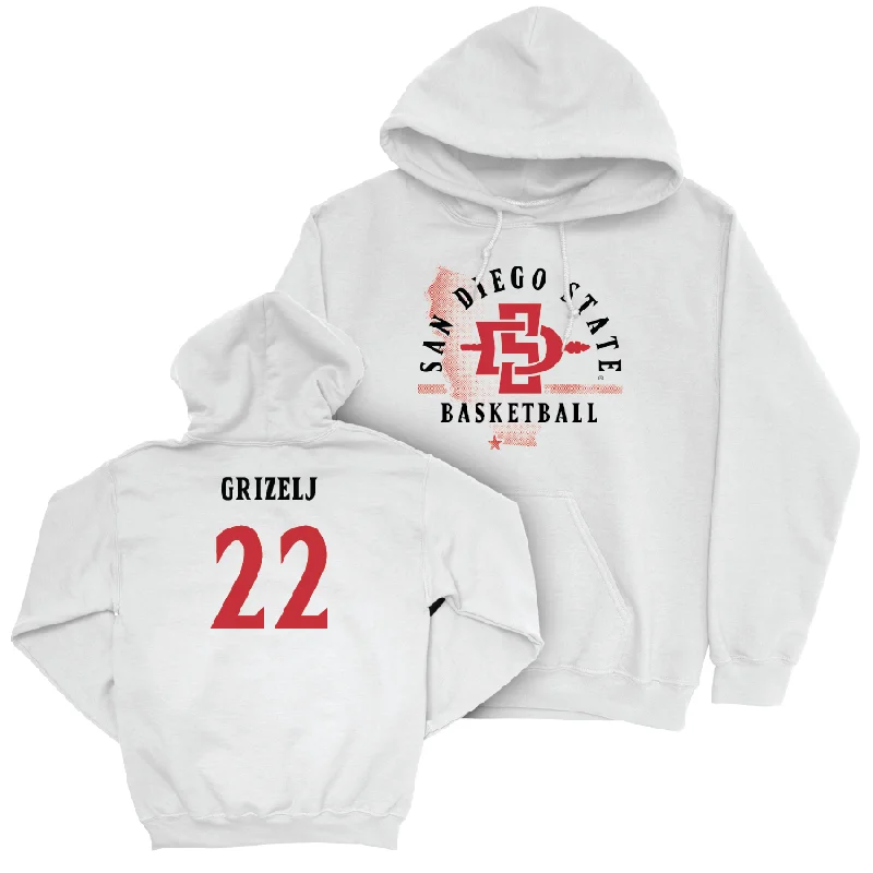 SDSU Women's Basketball White State Hoodie - Natalija Grizelj #22