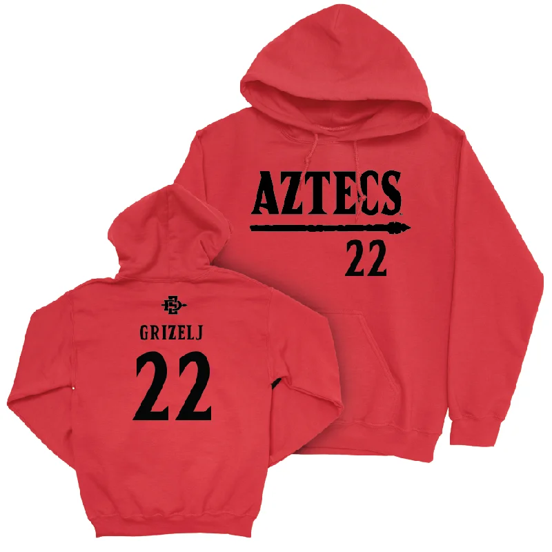 SDSU Women's Basketball Red Staple Hoodie - Natalija Grizelj #22