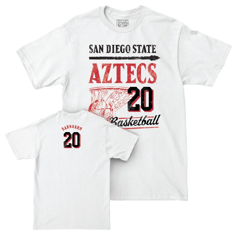 SDSU Women's Basketball White Hardwood Comfort Colors Tee  - Bailey Barnhard