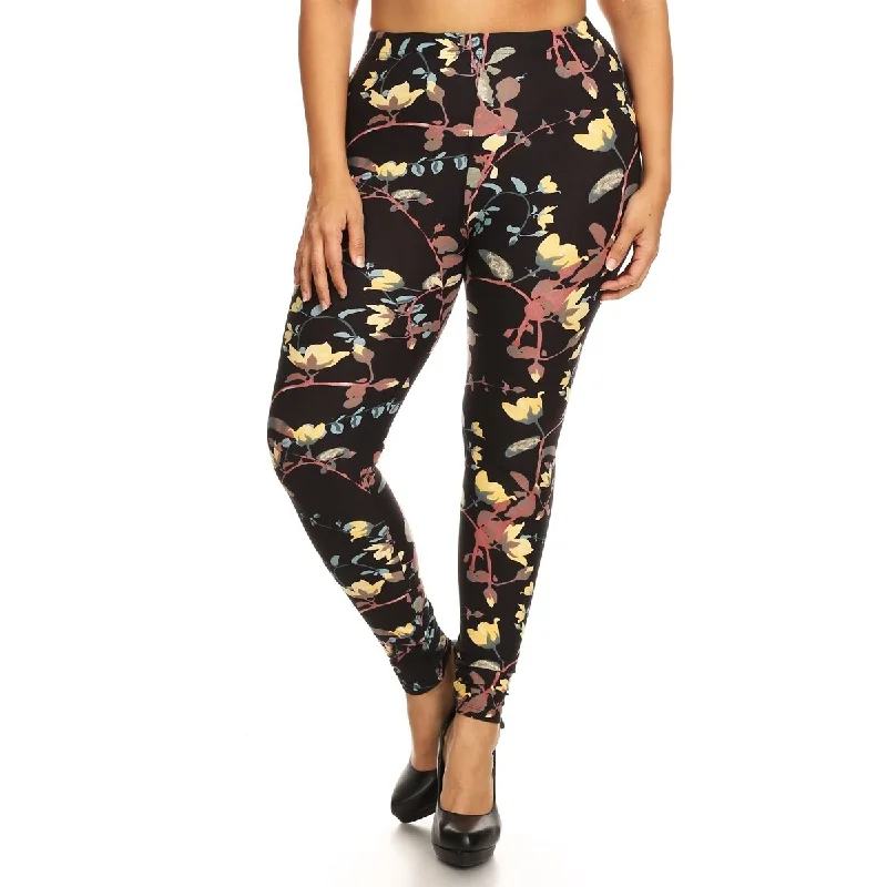 Floral Print Full Length Leggings In A Slim Fitting Style