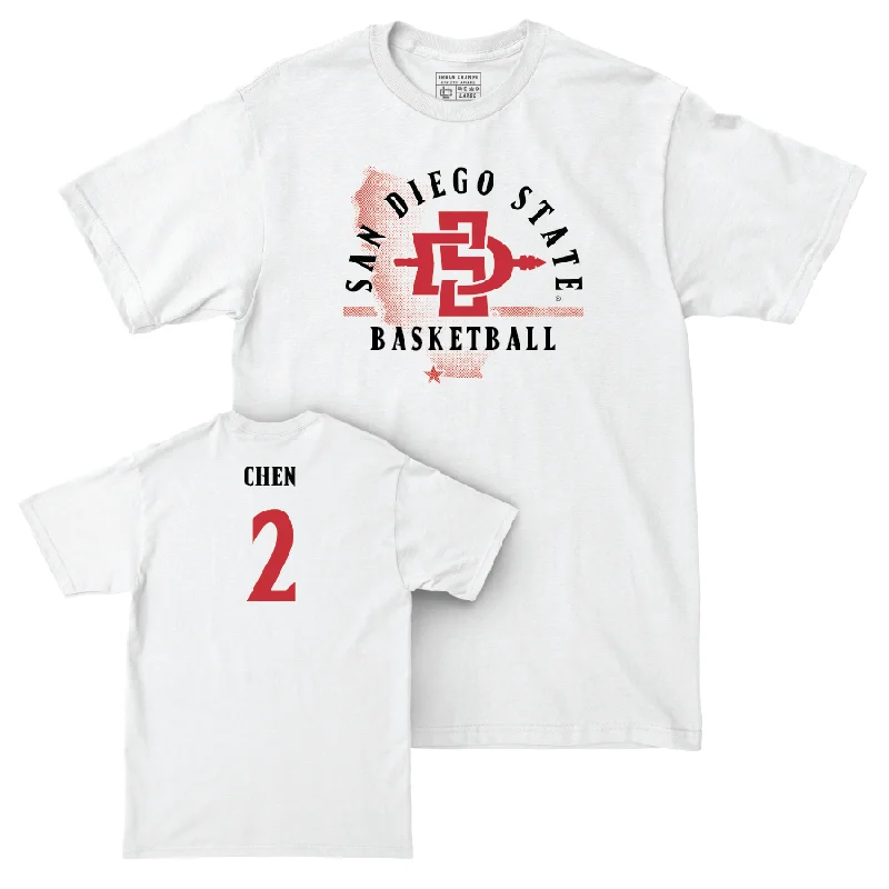 SDSU Women's Basketball White State Comfort Colors Tee  - Ellie Chen