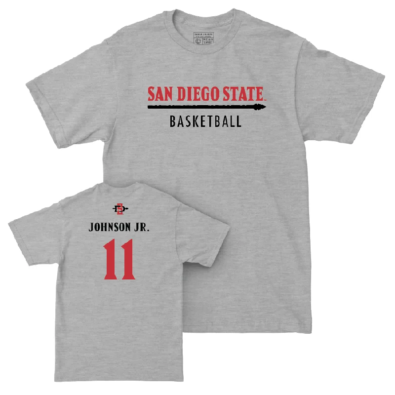 SDSU Men's Basketball Sport Grey Classic Tee - Demarshay Johnson Jr. #11