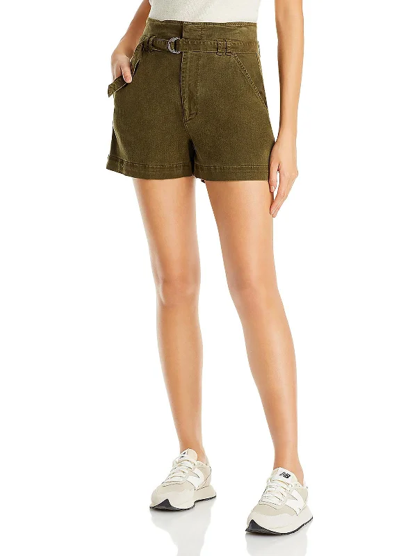 Womens Mini Tie Waist High-Waist Shorts