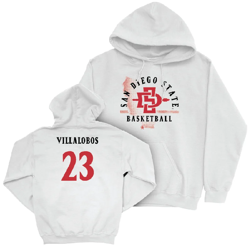 SDSU Women's Basketball White State Hoodie - Kim Villalobos #23