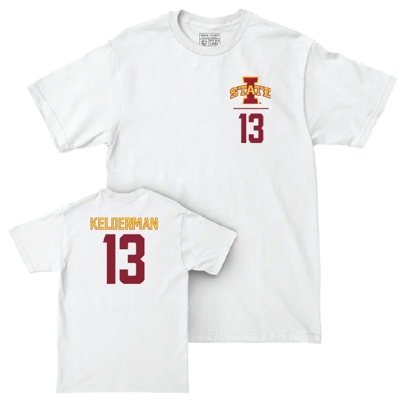 Iowa State Men's Basketball White Logo Comfort Colors Tee - Cade Kelderman