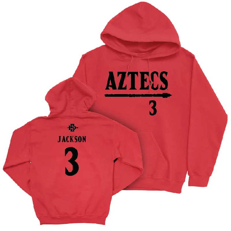 SDSU Women's Basketball Red Staple Hoodie - Alyssa Jackson #3