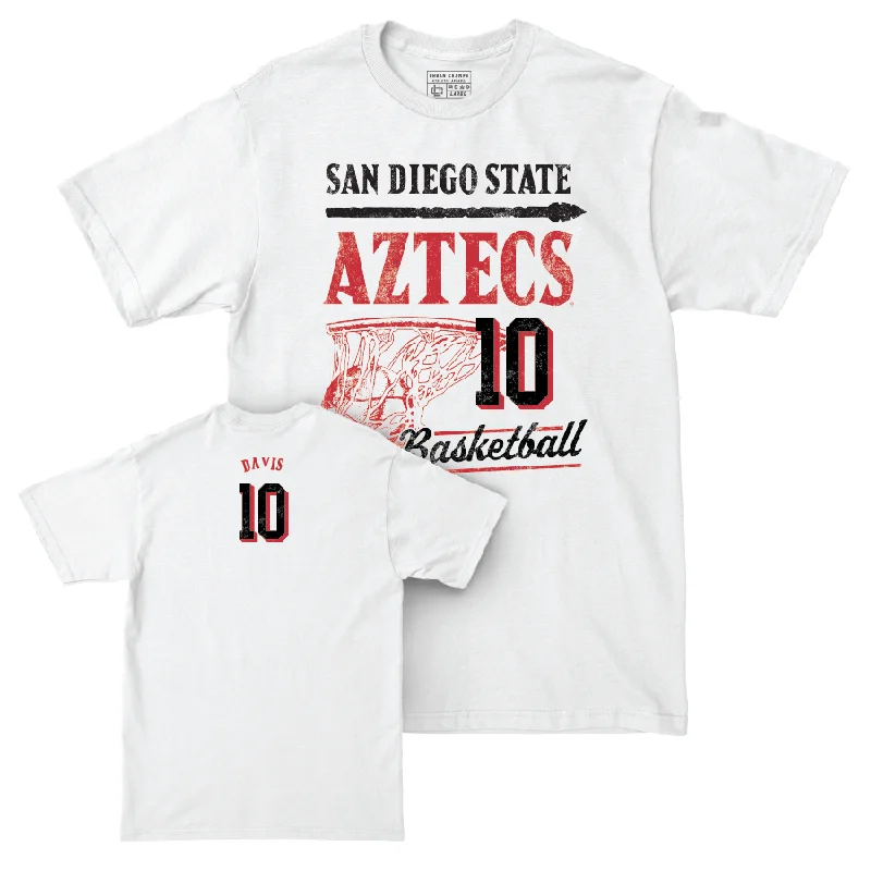 SDSU Women's Basketball White Hardwood Comfort Colors Tee  - Mia Davis