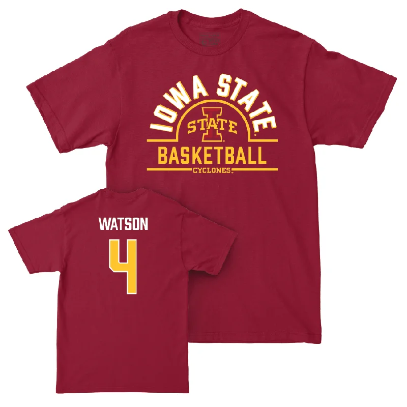 Iowa State Men's Basketball Crimson Arch Tee - Demarion Watson