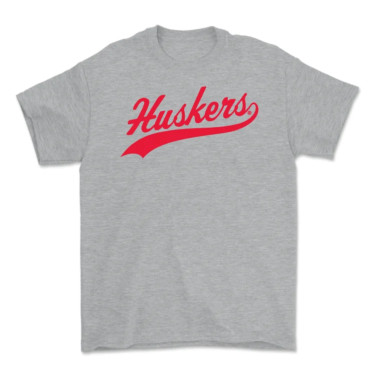 Sport Grey Men's Basketball Script Tee - Samuel Hoiberg