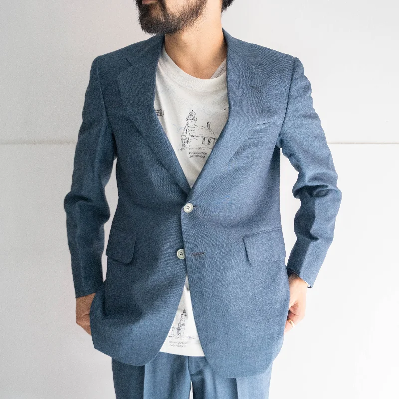 around 1980s japan vintage cobalt blue wool tailored jacket