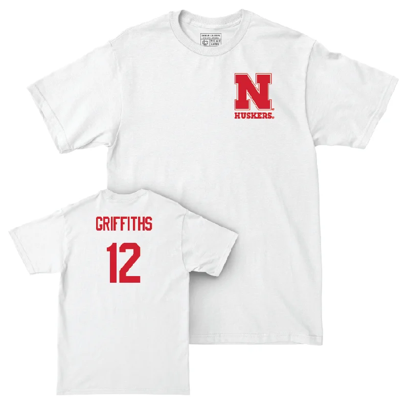 Men's Basketball White Comfort Colors Tee  - Gavin Griffiths