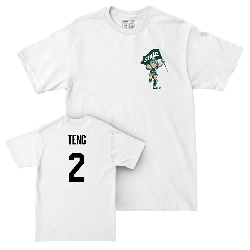 Men's Basketball White Sparty Comfort Colors Tee   - Kur Teng