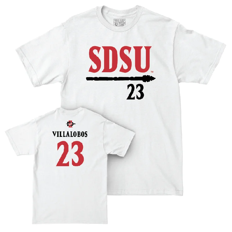 SDSU Women's Basketball White Staple Comfort Colors Tee - Kim Villalobos #23