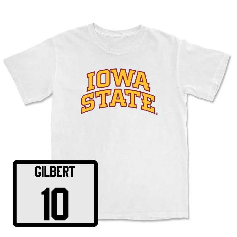 Men's Basketball Iowa State White Comfort Colors Tee - Keshon Gilbert