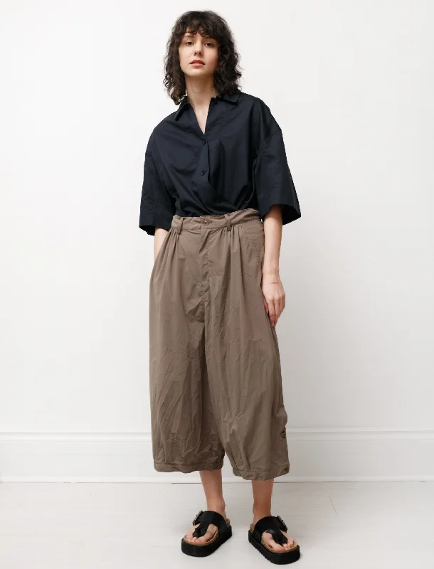 Gathered Hem Pants Beige