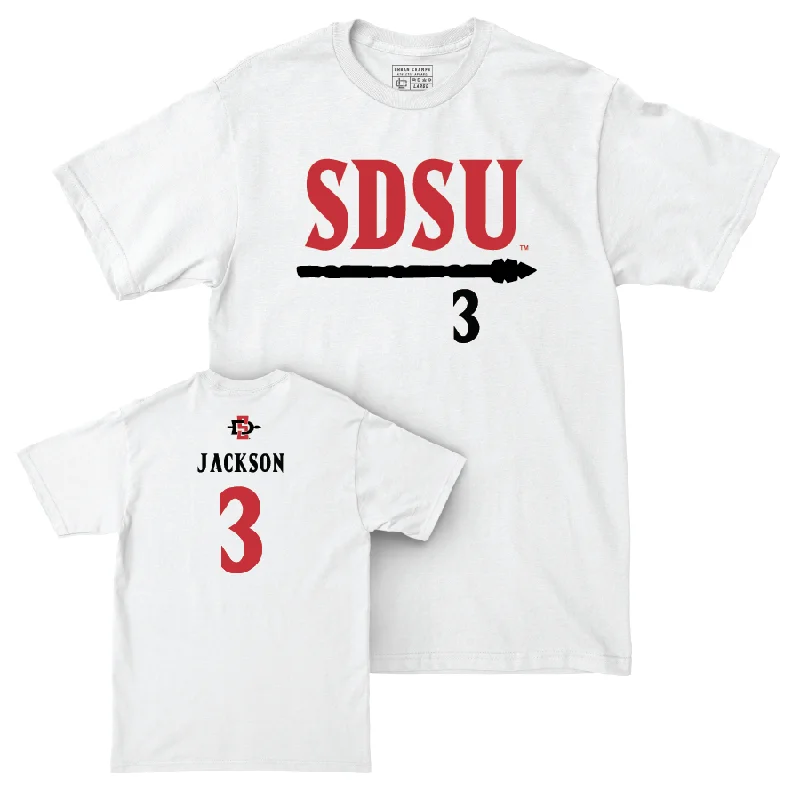 SDSU Women's Basketball White Staple Comfort Colors Tee - Alyssa Jackson #3