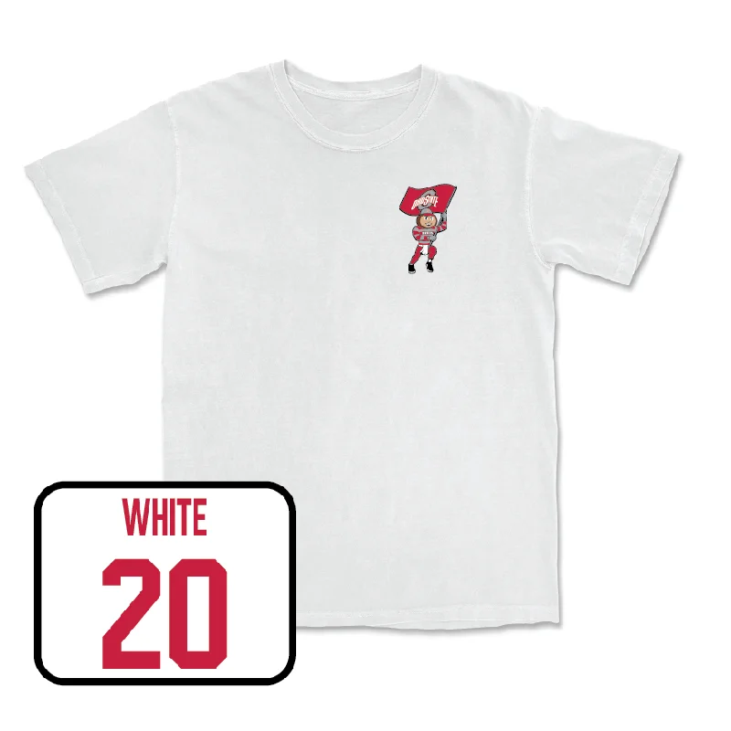 Men's Basketball White Brutus Comfort Colors Tee  - Colin White